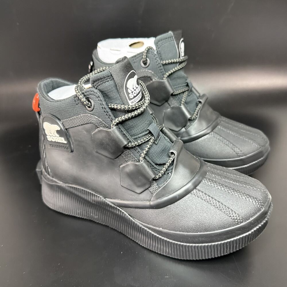 Sorel Out N About IV Splashy Womens Waterproof Ankle Boots Black Sea Salt Sz 6.5